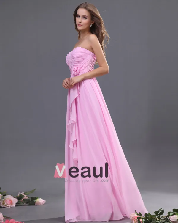 Chiffon Ruffle Floor Length Bridesmaid Dresses
