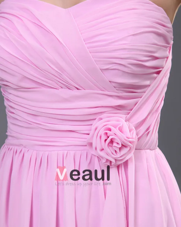 Chiffon Ruffle Floor Length Bridesmaid Dresses