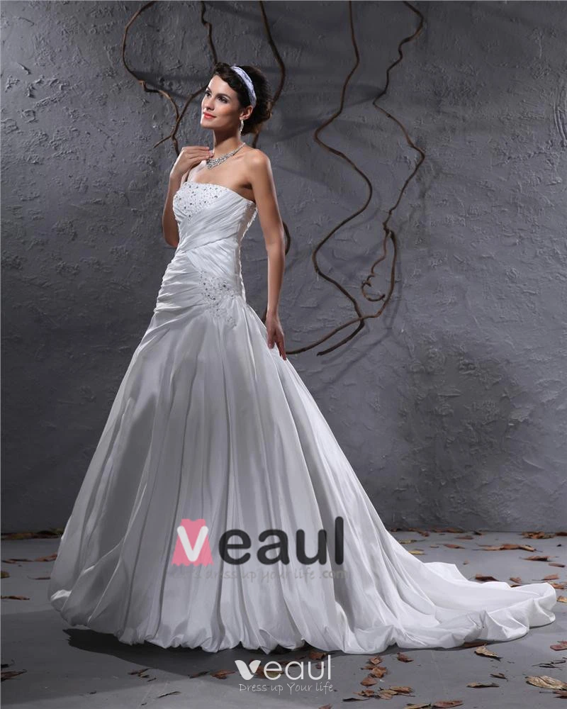 Wedding Dress Taffeta Appliques Ball Gown Skirt