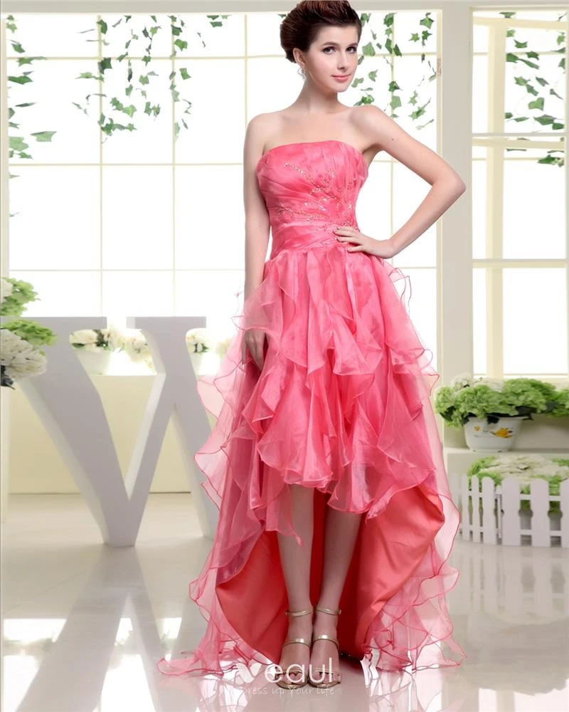 dip hem prom dress