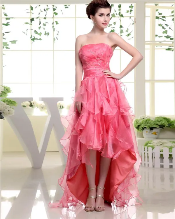 dip hem prom dress