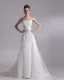 Strapless Applique Floor Length Organza Empire Wedding Dress