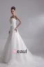 Strapless Applique Floor Length Organza Empire Wedding Dress