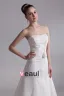 Strapless Applique Floor Length Organza Empire Wedding Dress