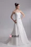 Strapless Applique Floor Length Organza Empire Wedding Dress
