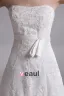 Strapless Applique Floor Length Organza Empire Wedding Dress