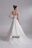 Strapless Applique Floor Length Organza Empire Wedding Dress