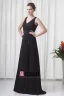 Formal V Neck Floor Length Ribbon Pleated Chiffon Bridesmaid Dress