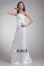 Satin A Volants Longueur De Plancher De Robe De Mariée Fourreau Bustier
