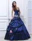 Appliques Taffetas Plisse Perles Etage Longueur Des Robes Bustier Robe De Bal