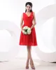 Chiffon Pleat Knee Length Bridesmaid Dresses