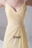 Slank Ruffle Utforming Spaghetti Gulv Lengde Chiffon Brudepikekjoler