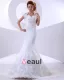 Lace Satin Applique Sweetheart Cathedral Train Sheath Wedding Dresses