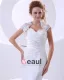 Lace Satin Applique Sweetheart Cathedral Train Sheath Wedding Dresses
