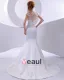 Lace Satin Applique Sweetheart Cathedral Train Sheath Wedding Dresses
