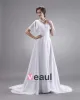 Ruffle V Neck Short Sleeve Court Plus Size Bridal Gown Wedding Dress