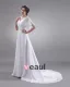 Ruffle V Neck Short Sleeve Court Plus Size Bridal Gown Wedding Dress