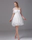 Spaghetti-trägern Rüsche Knie-länge Satin Frau Brautkleid Kurz