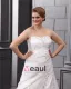 Satin Beaded Embroidery Sweep Plus Size Bridal Gown Wedding Dress