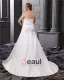 Satin Beaded Embroidery Sweep Plus Size Bridal Gown Wedding Dress