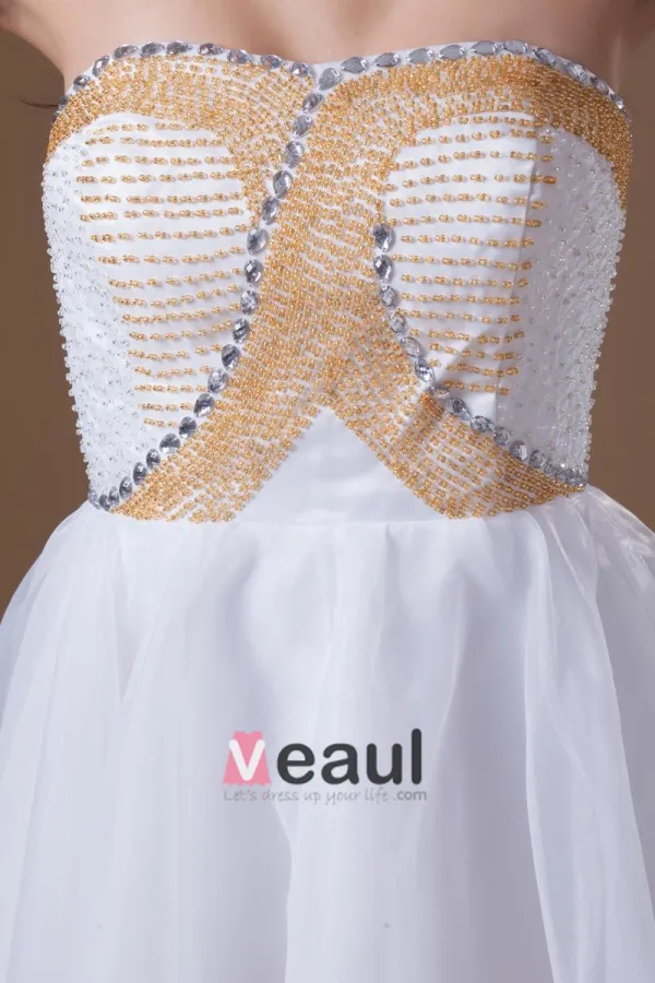 Organza Mini Beading Kjaereste Plissert Kvinner Cocktail Kjoler Festkjoler