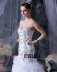 Satin Yarn Beading Ruffle Sweetheart Cathedral Train Mermaid Wedding Dresses