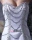 Satin Yarn Beading Ruffle Sweetheart Cathedral Train Mermaid Wedding Dresses