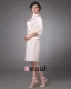 Absorbing Square Knee Length Satin Applique Mother of the Bride Dress