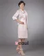 Absorbing Square Knee Length Satin Applique Mother of the Bride Dress