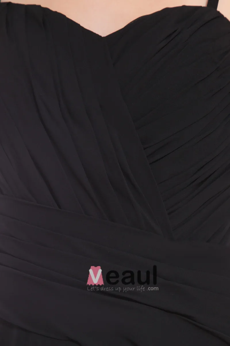 Kjaereste Halsen Gulv Lengde Ermelos Fold Chiffon Imperium Brudepikekjoler