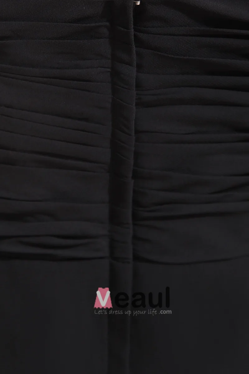 Kjaereste Halsen Gulv Lengde Ermelos Fold Chiffon Imperium Brudepikekjoler