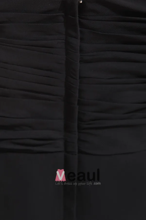 Kjaereste Halsen Gulv Lengde Ermelos Fold Chiffon Imperium Brudepikekjoler