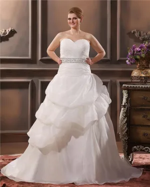 Elegant A Ligne Bretelles Sans Manches Fil Parole Longueur Des Robes De Mariage De Taille