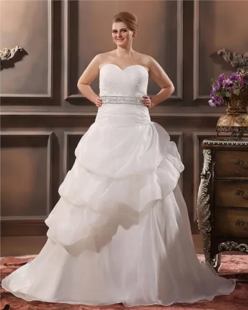 Elegant A Ligne Bretelles Sans Manches Fil Parole Longueur Des Robes De Mariage De Taille