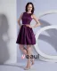 Taffeta Bateau Sleeveless Knee Length Bridesmaid Dress