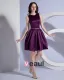 Taffeta Bateau Sleeveless Knee Length Bridesmaid Dress