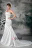 Satin Sequins One Shoulder Ruffle Court Train Sheath Wedding Dress