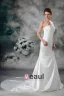 Satin Sequins One Shoulder Ruffle Court Train Sheath Wedding Dress