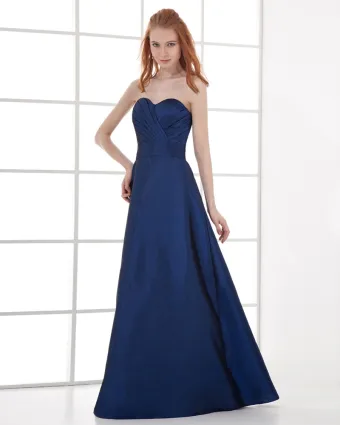 Fashion Taffeta Pleated Sweetheart Floor Length Bridesmaid Dress