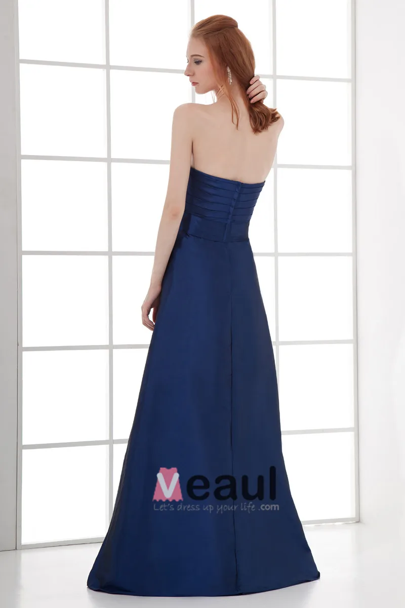 Mote Taffeta Plissert Kjaereste Gulv Lengde Brudepikekjoler