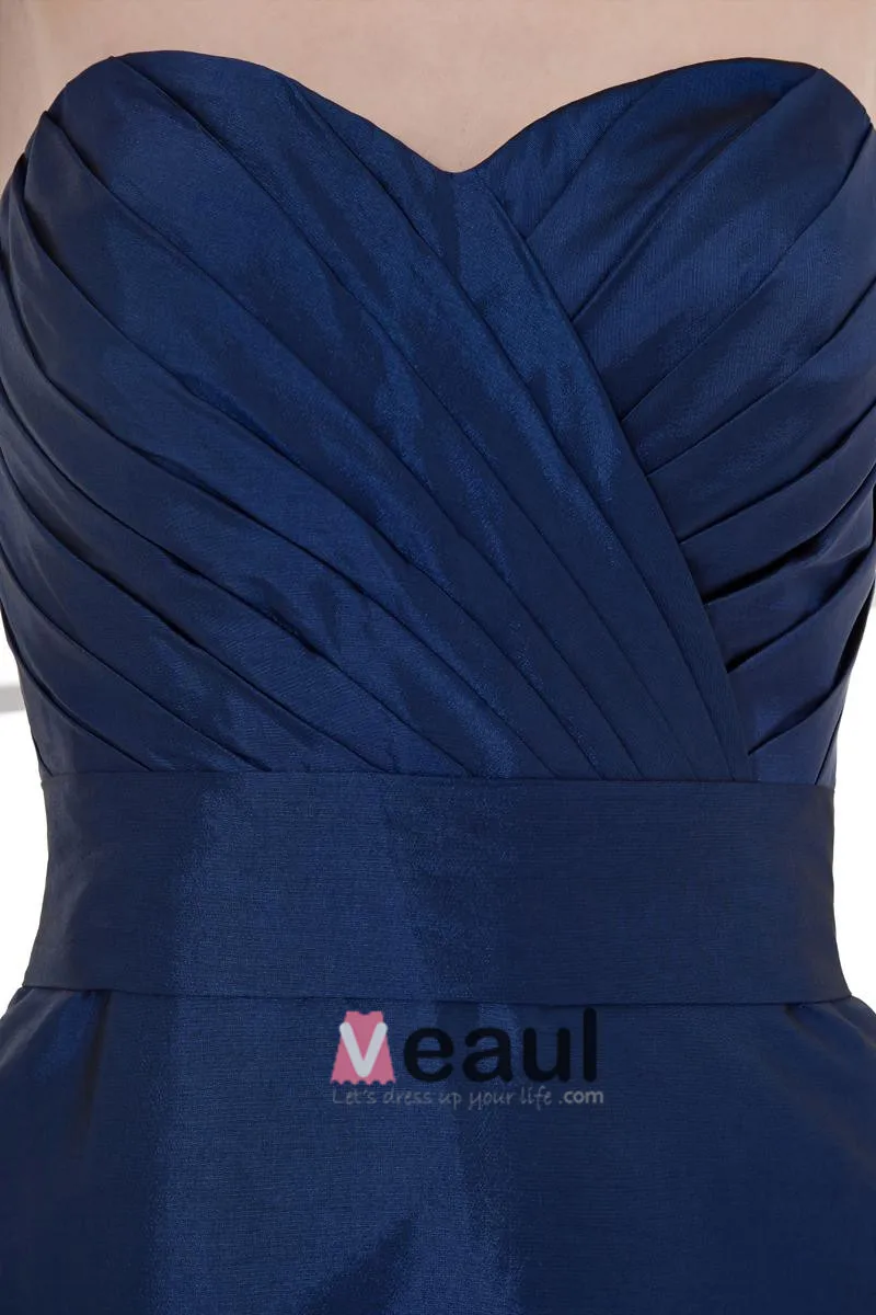 Mote Taffeta Plissert Kjaereste Gulv Lengde Brudepikekjoler