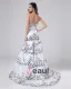 Satin Beading Ruffles Sweetheart Cathedral Train Sheath Wedding Dresses