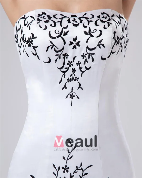 Satin Beading Ruffles Sweetheart Cathedral Train Sheath Wedding Dresses