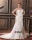 Satin Sweetheart Applique Beading Sheath Sweep Plus Size Wedding Dresses