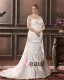 Satin Sweetheart Applique Beading Sheath Sweep Plus Size Wedding Dresses
