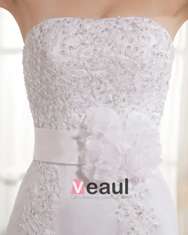 Satin Perles Appliques Bretelles Train Chapelle Robes De Mariée De La Gaine