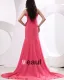 Chiffon Plooi V-hals Vloer Lengte Bruidsmeisjekleding