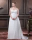 Satin Chiffon Applique Sweetheart Court Plus Size Bridal Gown Wedding Dresses