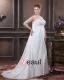 Satin Chiffon Applique Sweetheart Court Plus Size Bridal Gown Wedding Dresses