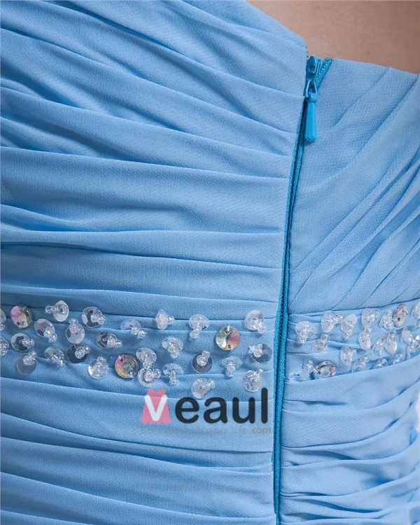 Empire High Low One Shoulder Chiffon Beading Cocktail Dresses